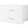 BOLUO Stackable Storage Drawers Closet Organizers and Storage Bins Fabric White 2 Drawer Dresser for Bedroom Office Modern