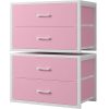 BOLUO Stackable Closet Drawers for Clothes Organizers and Storage Fabric Pink 2 Drawer Dresser for Bedroom 2 Packs Modern Large