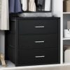 BOLUO Closet Drawers Black 3 Drawer Dresser for Closet Organizers and Storage Bedroom Dorm Modern