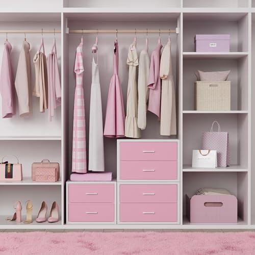 BOLUO Stackable Closet Drawers for Clothes Organizers and Storage Fabric Pink 2 Drawer Dresser for Bedroom 2 Packs Modern Large BOLUO Stackable Closet Drawers for Clothes Organizers and Storage Fabric Pink 2 Drawer Dresser for Bedroom 2 Packs Modern Large