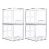 Vtopmart 4 Pack Stackable Storage Drawers, 6.6''Tall Acrylic Bathroom Makeup Organizers,Clear Plastic Drawers For Vanity, Undersink, Kitchen Cabinet,Pantry Organization and Storage