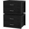 BOLUO Stackable Storage Drawers Closet Organizers and Storage Fabric 2 Drawer Dresser for Bedroom Set of 2 Black Modern