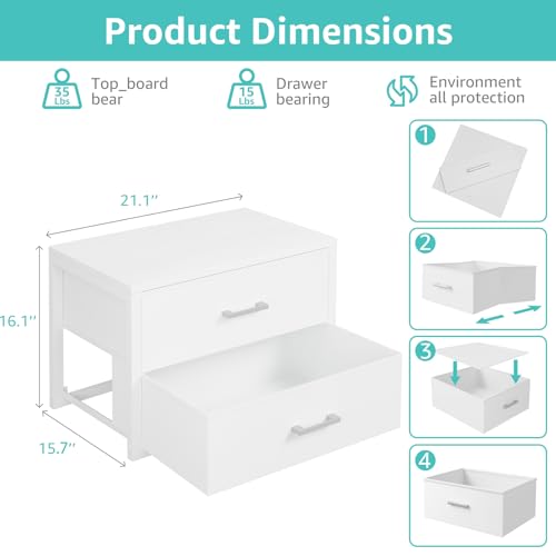 BOLUO Stackable Storage Drawers Closet Organizers and Storage Bins Fabric White 2 Drawer Dresser for Bedroom Office Modern BOLUO Stackable Storage Drawers Closet Organizers and Storage Bins Fabric White 2 Drawer Dresser for Bedroom Office Modern