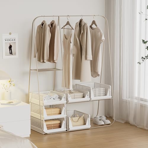 Proarea Stackable Plastic Storage Basket Closet Organizer Bin Foldable Clothes Organizer Storage Drawer Shelf Container for Living Room Bathroom Kitchen Office Laundry Room Proarea Stackable Plastic Storage Basket Closet Organizer Bin Foldable Clothes Organizer Storage Drawer Shelf Container for Living Room Bathroom Kitchen Office Laundry Room