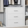 BOLUO Closet Drawers White 3 Drawer Dresser for Closet Organizers and Storage Bedroom Dorm Modern