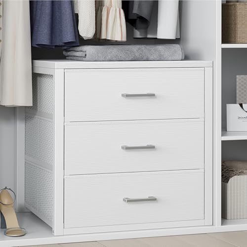 BOLUO Closet Drawers White 3 Drawer Dresser for Closet Organizers and Storage Bedroom Dorm Modern BOLUO Closet Drawers White 3 Drawer Dresser for Closet Organizers and Storage Bedroom Dorm Modern