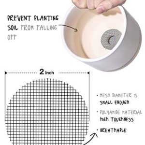 LE TAUCI Plant Pot Hole Mesh Pads, 2-Inch Round Flower Pot Drainage Covers, Prevent Soil Loss, Durable Reusable, Bonsai Bottom Grid Mat, Gardening Essentials, 50-Pack