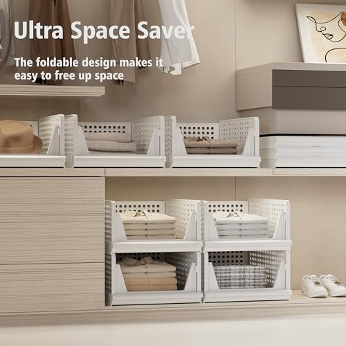 Proarea Stackable Plastic Storage Basket Closet Organizer Bin Foldable Clothes Organizer Storage Drawer Shelf Container for Living Room Bathroom Kitchen Office Laundry Room Proarea Stackable Plastic Storage Basket Closet Organizer Bin Foldable Clothes Organizer Storage Drawer Shelf Container for Living Room Bathroom Kitchen Office Laundry Room