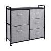 Amazon Basics Closet Organizer Drawers with 5-Fabric Storage Units, Black