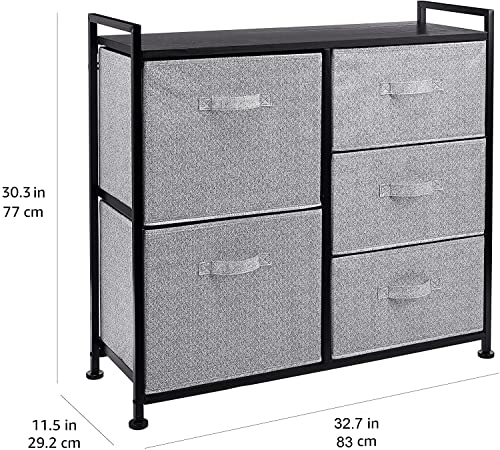 Amazon Basics Closet Organizer Drawers with 5-Fabric Storage Units, Black Amazon Basics Closet Organizer Drawers with 5-Fabric Storage Units, Black