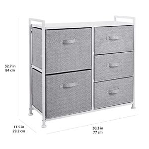 Amazon Basics Closet Organizer Drawers with 5-Fabric Storage Units, White