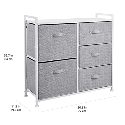 Amazon Basics Closet Organizer Drawers with 5-Fabric Storage Units, White Amazon Basics Closet Organizer Drawers with 5-Fabric Storage Units, White