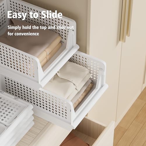 Proarea Stackable Plastic Storage Basket Closet Organizer Bin Foldable Clothes Organizer Storage Drawer Shelf Container for Living Room Bathroom Kitchen Office Laundry Room Proarea Stackable Plastic Storage Basket Closet Organizer Bin Foldable Clothes Organizer Storage Drawer Shelf Container for Living Room Bathroom Kitchen Office Laundry Room
