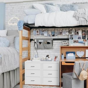 BOLUO Closet Drawers White 3 Drawer Dresser for Closet Organizers and Storage Bedroom Dorm Modern