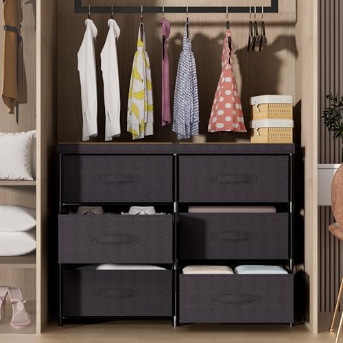 Dresser with 6 Fabric Drawer Stand Desktop Sturdy Metal Plastic Support Tube Cube Storage Cabinet for Bedroom Organization Dorm Front Hall Entryway Dresser with 6 Fabric Drawer Stand Desktop Sturdy Metal Plastic Support Tube Cube Storage Cabinet for Bedroom Organization Dorm Front Hall Entryway